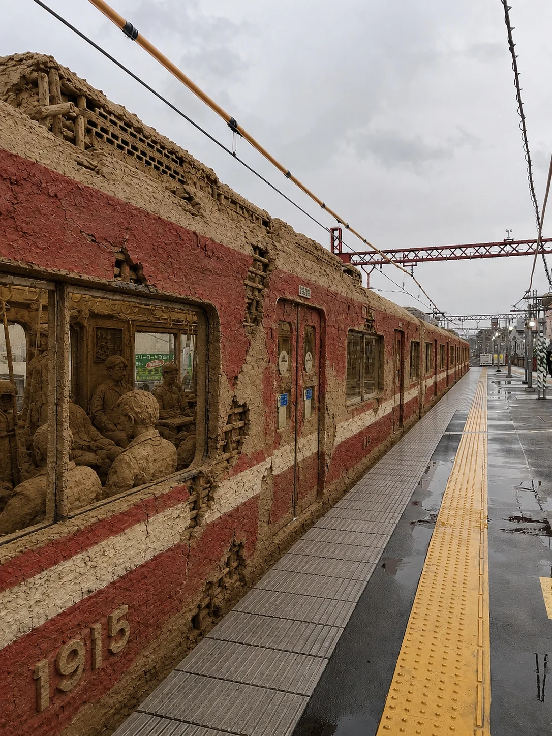 土手を走る電車